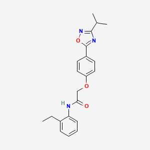molecular formula C21H23N3O3 B11311183 N-(2-ethylphenyl)-2-{4-[3-(propan-2-yl)-1,2,4-oxadiazol-5-yl]phenoxy}acetamide 