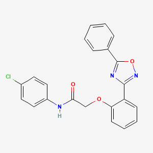 molecular formula C22H16ClN3O3 B11311384 N-(4-chlorophenyl)-2-[2-(5-phenyl-1,2,4-oxadiazol-3-yl)phenoxy]acetamide 