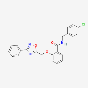 molecular formula C23H18ClN3O3 B11311484 N-(4-chlorobenzyl)-2-[(3-phenyl-1,2,4-oxadiazol-5-yl)methoxy]benzamide 