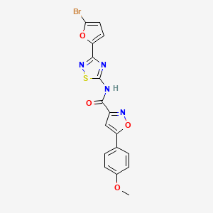 molecular formula C17H11BrN4O4S B11311512 N-[3-(5-bromofuran-2-yl)-1,2,4-thiadiazol-5-yl]-5-(4-methoxyphenyl)-1,2-oxazole-3-carboxamide 
