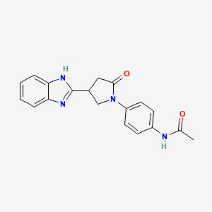 molecular formula C19H18N4O2 B11311550 N-{4-[4-(1H-benzimidazol-2-yl)-2-oxopyrrolidin-1-yl]phenyl}acetamide 