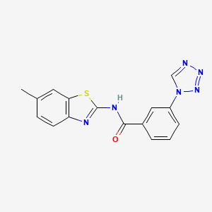 molecular formula C16H12N6OS B11311654 N-(6-methyl-1,3-benzothiazol-2-yl)-3-(1H-tetrazol-1-yl)benzamide 