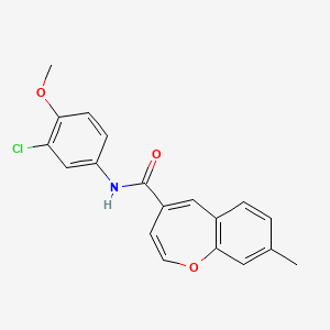 molecular formula C19H16ClNO3 B11311763 N-(3-chloro-4-methoxyphenyl)-8-methyl-1-benzoxepine-4-carboxamide 