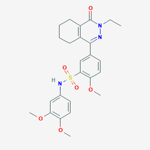 molecular formula C25H29N3O6S B11311781 N-(3,4-dimethoxyphenyl)-5-(3-ethyl-4-oxo-3,4,5,6,7,8-hexahydrophthalazin-1-yl)-2-methoxybenzenesulfonamide 