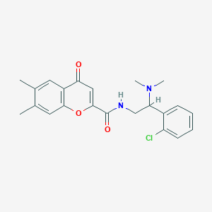 molecular formula C22H23ClN2O3 B11311782 N-[2-(2-chlorophenyl)-2-(dimethylamino)ethyl]-6,7-dimethyl-4-oxo-4H-chromene-2-carboxamide 
