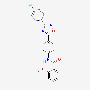 molecular formula C22H16ClN3O3 B11311806 N-{4-[3-(4-chlorophenyl)-1,2,4-oxadiazol-5-yl]phenyl}-2-methoxybenzamide 