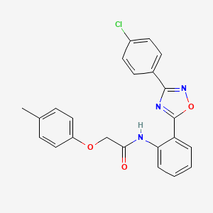 molecular formula C23H18ClN3O3 B11311935 N-{2-[3-(4-chlorophenyl)-1,2,4-oxadiazol-5-yl]phenyl}-2-(4-methylphenoxy)acetamide 