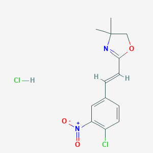 molecular formula C13H14Cl2N2O3 B011312 (E)-2-(4-Chloro-3-nitrostyryl)-4,4-dimethyl-2-oxazoline hydrochloride CAS No. 100098-73-5