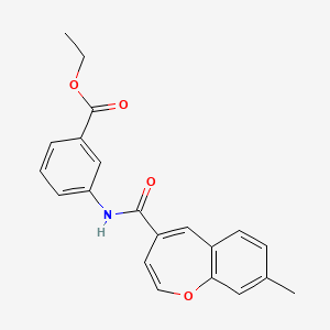 molecular formula C21H19NO4 B11312120 Ethyl 3-{[(8-methyl-1-benzoxepin-4-yl)carbonyl]amino}benzoate 
