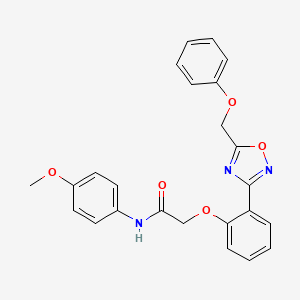 molecular formula C24H21N3O5 B11312213 N-(4-methoxyphenyl)-2-{2-[5-(phenoxymethyl)-1,2,4-oxadiazol-3-yl]phenoxy}acetamide 