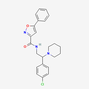 molecular formula C23H24ClN3O2 B11312278 N-[2-(4-chlorophenyl)-2-(piperidin-1-yl)ethyl]-5-phenyl-1,2-oxazole-3-carboxamide 