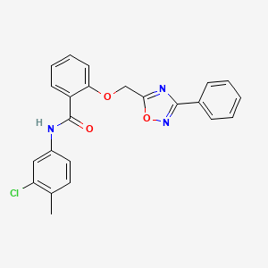 molecular formula C23H18ClN3O3 B11312285 N-(3-chloro-4-methylphenyl)-2-[(3-phenyl-1,2,4-oxadiazol-5-yl)methoxy]benzamide 