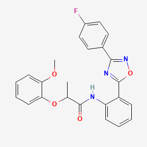 molecular formula C24H20FN3O4 B11312328 N-{2-[3-(4-fluorophenyl)-1,2,4-oxadiazol-5-yl]phenyl}-2-(2-methoxyphenoxy)propanamide 