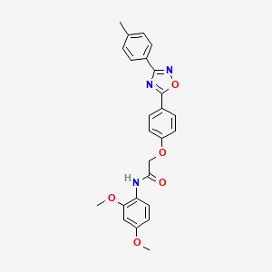 molecular formula C25H23N3O5 B11312345 N-(2,4-dimethoxyphenyl)-2-{4-[3-(4-methylphenyl)-1,2,4-oxadiazol-5-yl]phenoxy}acetamide 