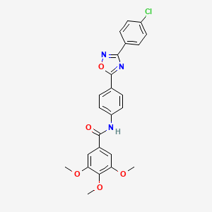 molecular formula C24H20ClN3O5 B11312424 N-{4-[3-(4-chlorophenyl)-1,2,4-oxadiazol-5-yl]phenyl}-3,4,5-trimethoxybenzamide 