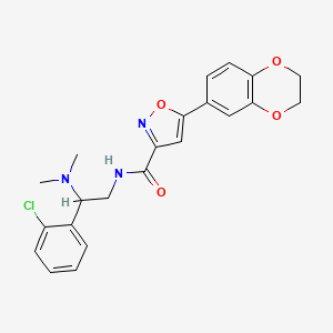 molecular formula C22H22ClN3O4 B11312436 N-[2-(2-chlorophenyl)-2-(dimethylamino)ethyl]-5-(2,3-dihydro-1,4-benzodioxin-6-yl)-1,2-oxazole-3-carboxamide 