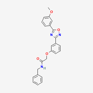 molecular formula C24H21N3O4 B11312506 N-benzyl-2-{3-[5-(3-methoxyphenyl)-1,2,4-oxadiazol-3-yl]phenoxy}acetamide 