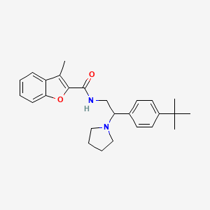 molecular formula C26H32N2O2 B11312587 N-[2-(4-tert-butylphenyl)-2-(pyrrolidin-1-yl)ethyl]-3-methyl-1-benzofuran-2-carboxamide 