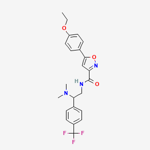 molecular formula C23H24F3N3O3 B11312613 N-[2-(Dimethylamino)-2-[4-(trifluoromethyl)phenyl]ethyl]-5-(4-ethoxyphenyl)-1,2-oxazole-3-carboxamide 