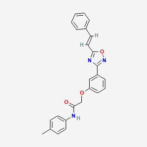 molecular formula C25H21N3O3 B11312715 N-(4-methylphenyl)-2-(3-{5-[(E)-2-phenylethenyl]-1,2,4-oxadiazol-3-yl}phenoxy)acetamide 