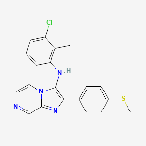 molecular formula C20H17ClN4S B11312797 N-(3-chloro-2-methylphenyl)-2-[4-(methylsulfanyl)phenyl]imidazo[1,2-a]pyrazin-3-amine 