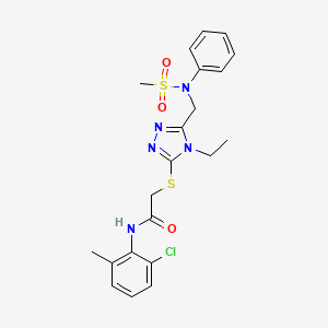 molecular formula C21H24ClN5O3S2 B11312822 N-(2-chloro-6-methylphenyl)-2-[(4-ethyl-5-{[(methylsulfonyl)(phenyl)amino]methyl}-4H-1,2,4-triazol-3-yl)sulfanyl]acetamide 