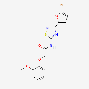 molecular formula C15H12BrN3O4S B11312856 N-[3-(5-bromofuran-2-yl)-1,2,4-thiadiazol-5-yl]-2-(2-methoxyphenoxy)acetamide 