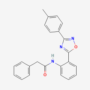 molecular formula C23H19N3O2 B11312989 N-{2-[3-(4-methylphenyl)-1,2,4-oxadiazol-5-yl]phenyl}-2-phenylacetamide 