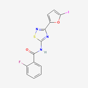 molecular formula C13H7FIN3O2S B11313077 2-fluoro-N-[3-(5-iodofuran-2-yl)-1,2,4-thiadiazol-5-yl]benzamide 