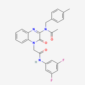 molecular formula C26H22F2N4O3 B11313286 N-(4-{2-[(3,5-difluorophenyl)amino]-2-oxoethyl}-3-oxo-3,4-dihydroquinoxalin-2-yl)-N-(4-methylbenzyl)acetamide 