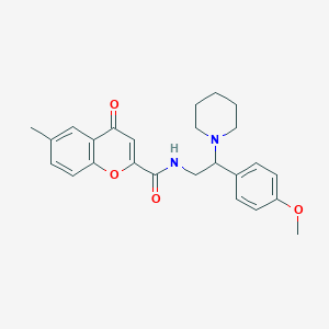 molecular formula C25H28N2O4 B11313336 N-[2-(4-methoxyphenyl)-2-(piperidin-1-yl)ethyl]-6-methyl-4-oxo-4H-chromene-2-carboxamide 