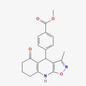 molecular formula C19H18N2O4 B11313376 Methyl 4-(5-hydroxy-3-methyl-4,6,7,8-tetrahydro[1,2]oxazolo[5,4-b]quinolin-4-yl)benzoate 