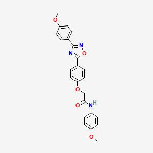 molecular formula C24H21N3O5 B11313382 N-(4-methoxyphenyl)-2-{4-[3-(4-methoxyphenyl)-1,2,4-oxadiazol-5-yl]phenoxy}acetamide 