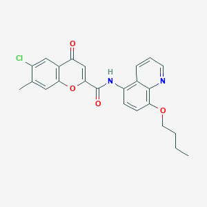 molecular formula C24H21ClN2O4 B11313659 N-(8-butoxyquinolin-5-yl)-6-chloro-7-methyl-4-oxo-4H-chromene-2-carboxamide 