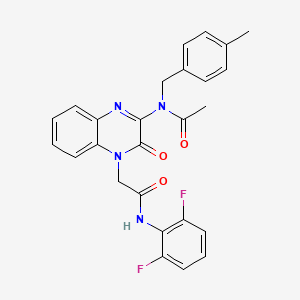 molecular formula C26H22F2N4O3 B11313693 N-(4-{2-[(2,6-difluorophenyl)amino]-2-oxoethyl}-3-oxo-3,4-dihydroquinoxalin-2-yl)-N-(4-methylbenzyl)acetamide 