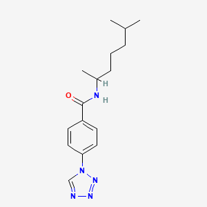 molecular formula C16H23N5O B11313971 N-(6-methylheptan-2-yl)-4-(1H-tetrazol-1-yl)benzamide 