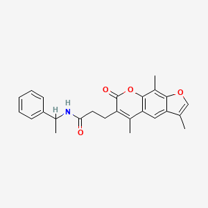 molecular formula C25H25NO4 B11314156 N-(1-Phenylethyl)-3-{3,5,9-trimethyl-7-oxo-7H-furo[3,2-G]chromen-6-YL}propanamide 
