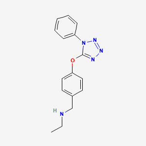 molecular formula C16H17N5O B11314202 N-{4-[(1-phenyl-1H-tetrazol-5-yl)oxy]benzyl}ethanamine 