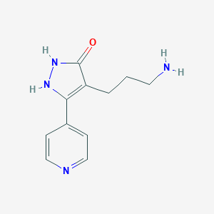 molecular formula C11H14N4O B113144 4-(3-Aminopropyl)-5-(4-pyridinyl)-1,2-dihydro-3H-pyrazol-3-one CAS No. 878208-88-9