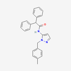 molecular formula C25H23N3O B11314418 N-[1-(4-methylbenzyl)-1H-pyrazol-5-yl]-2,2-diphenylacetamide 