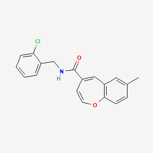molecular formula C19H16ClNO2 B11314475 N-(2-chlorobenzyl)-7-methyl-1-benzoxepine-4-carboxamide 