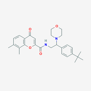 molecular formula C28H34N2O4 B11314484 N-[2-(4-tert-butylphenyl)-2-(morpholin-4-yl)ethyl]-7,8-dimethyl-4-oxo-4H-chromene-2-carboxamide 
