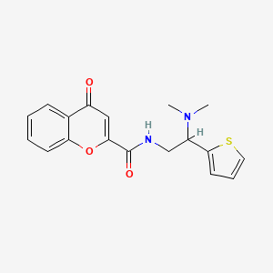 molecular formula C18H18N2O3S B11314519 N-[2-(dimethylamino)-2-(thiophen-2-yl)ethyl]-4-oxo-4H-chromene-2-carboxamide 