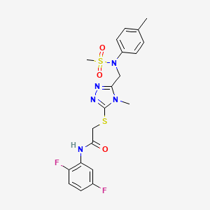 molecular formula C20H21F2N5O3S2 B11314684 N-(2,5-difluorophenyl)-2-[(4-methyl-5-{[(4-methylphenyl)(methylsulfonyl)amino]methyl}-4H-1,2,4-triazol-3-yl)sulfanyl]acetamide 