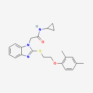 molecular formula C22H25N3O2S B11314702 N-cyclopropyl-2-(2-{[2-(2,4-dimethylphenoxy)ethyl]sulfanyl}-1H-benzimidazol-1-yl)acetamide 