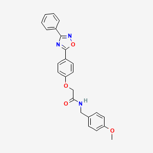 molecular formula C24H21N3O4 B11314705 N-(4-methoxybenzyl)-2-[4-(3-phenyl-1,2,4-oxadiazol-5-yl)phenoxy]acetamide 