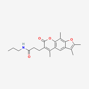 molecular formula C21H25NO4 B11314913 N-Propyl-3-{2,3,5,9-tetramethyl-7-oxo-7H-furo[3,2-G]chromen-6-YL}propanamide 