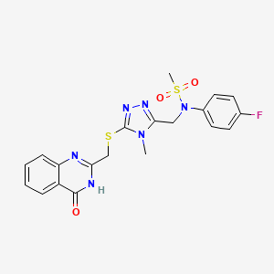 molecular formula C20H19FN6O3S2 B11314987 N-(4-fluorophenyl)-N-[(4-methyl-5-{[(4-oxo-3,4-dihydroquinazolin-2-yl)methyl]sulfanyl}-4H-1,2,4-triazol-3-yl)methyl]methanesulfonamide 