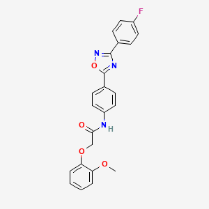 molecular formula C23H18FN3O4 B11315185 N-{4-[3-(4-fluorophenyl)-1,2,4-oxadiazol-5-yl]phenyl}-2-(2-methoxyphenoxy)acetamide 