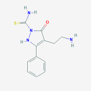 molecular formula C12H14N4OS B113153 4-(2-aminoethyl)-5-oxo-3-phenyl-2,5-dihydro-1H-pyrazole-1-carbothioamide CAS No. 881041-07-2